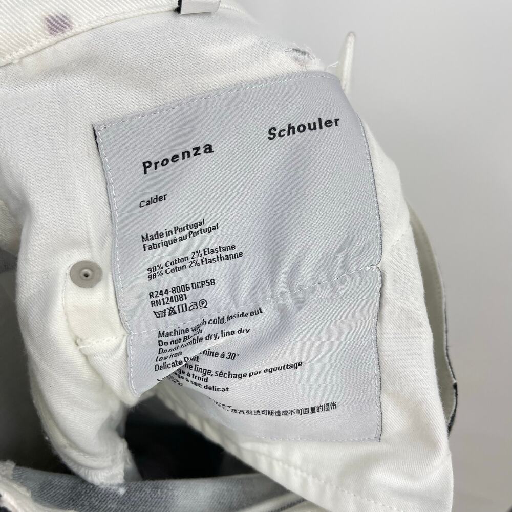 Proenza Schouler | Calder Skirt in Black Multi Contrast Printed Denim Pencil 25 - Picture 13 of 14